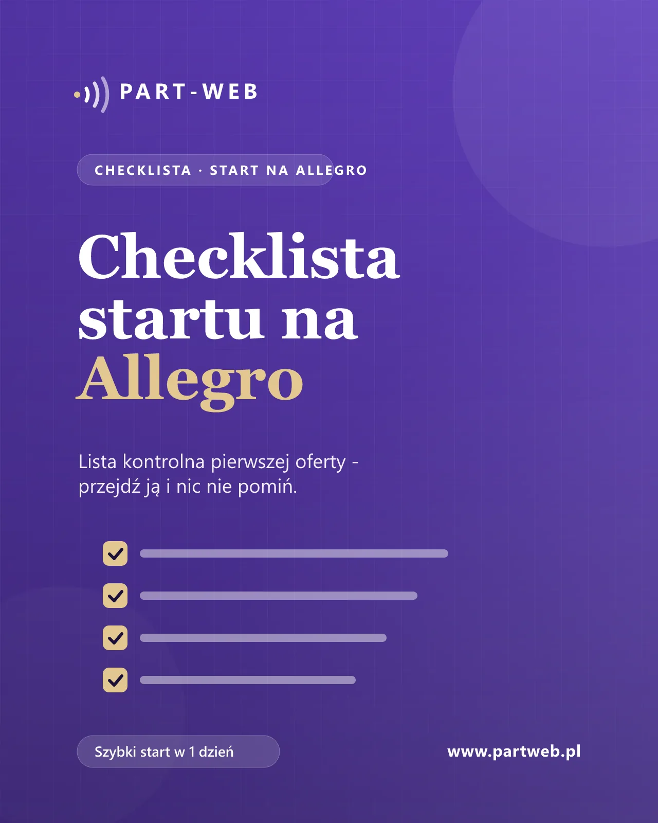 Okładka: Checklista startu na Allegro