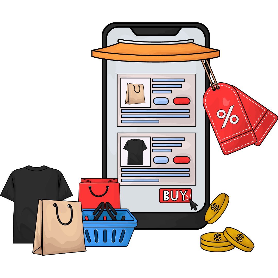 Oferta sklepu internetowego na platformie marketplace – wizualizacja e-commerce